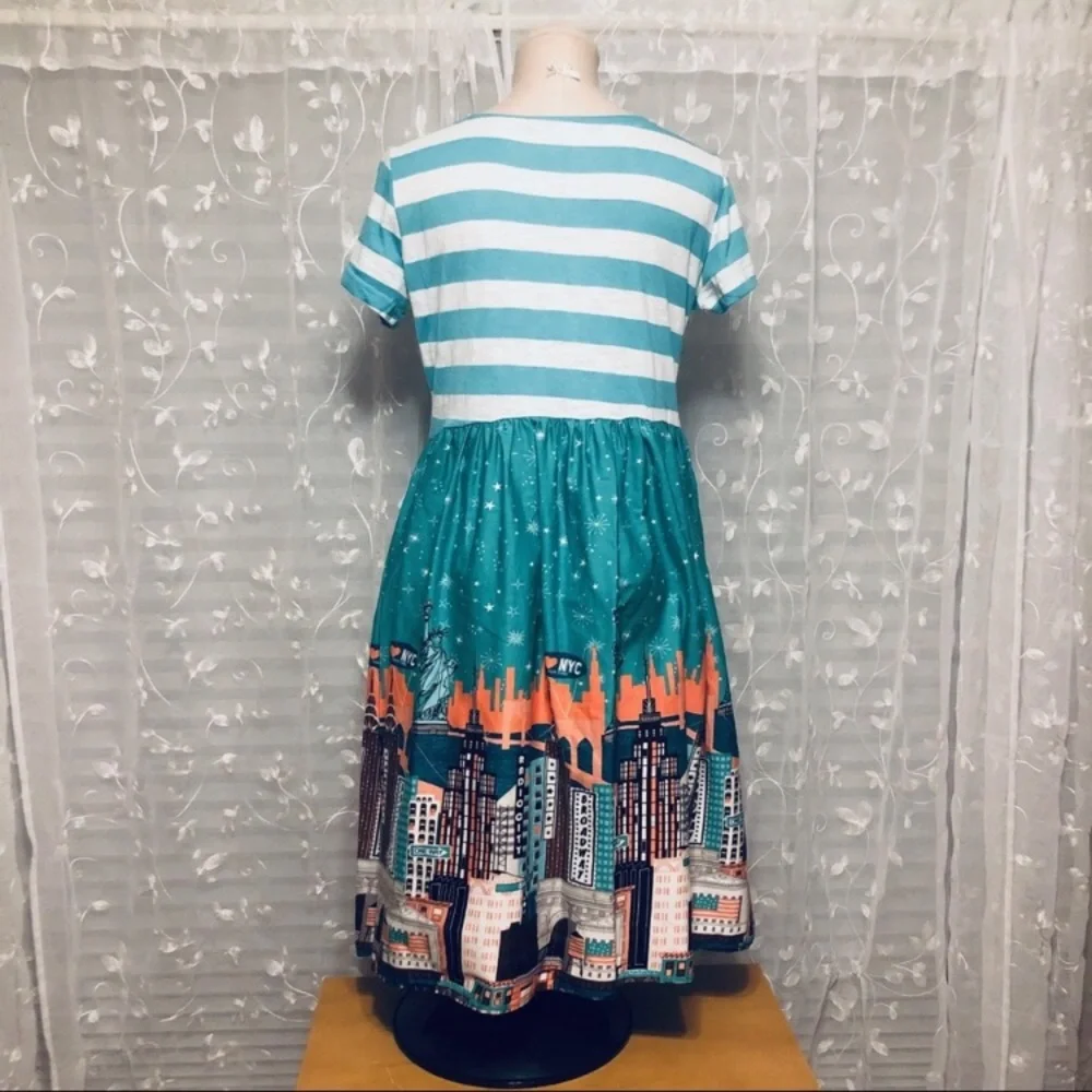 City Print NYC Print Pinup Girl Retro Dress - Picture 2 of 7
